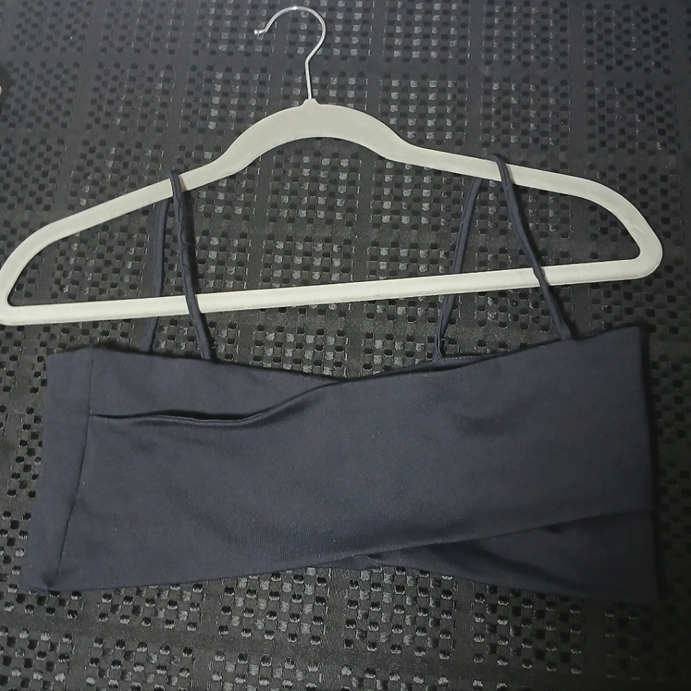 Live The Process Black Bandeau Top